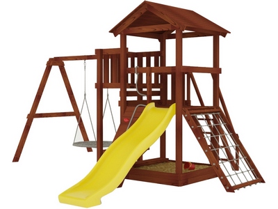 Детская площадка  Мастер-2 с качелями ″Гнездо″ 1 метр Махагон